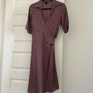 Moda International Pink and Black Midi Dress